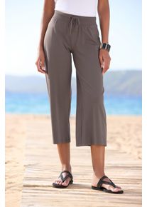 Beach Time BEACHTIME Damen 7/8-Strandhose, grün, casual, Gr. 36, unifarben, Jersey, Obermaterial: 95% Baumwolle, 5% Elasthan, Hosen, aus weichem Jersey,