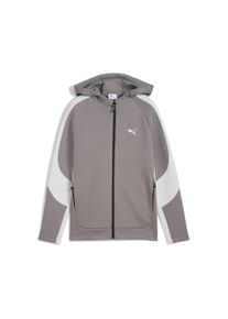 Puma Kinder Sweatjacke "EVOSTRIPE Hoodie mit durchgehendem Reißverschluss Jungen", grau, Gr. 176, Obermaterial: 23% Polyester, 77% Baumwolle;