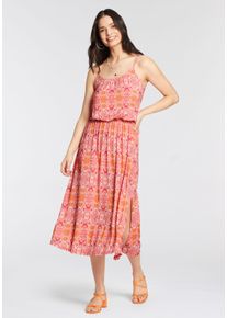 Laura Scott Damen Sommerkleid, bunt, feminin, Gr. 48, Single Jersey, Obermaterial: 95% Viskose, 5% Elasthan, Kleider, mit femininem Allover-Print