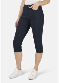 STOOKER WOMEN Damen 7/8-Hose "Tahiti Twill Capri Slim Fit", blau, casual, Gr. 42, Twill, 70% Viskose, 26% Polyamid, 4% Elasthan, Hosen, Capri Slim