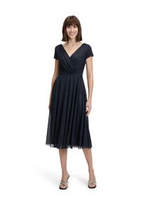 Vera Mont Damen Cocktailkleid "Vera Mont Cocktailkleid im Glitzer-Look", blau, elegant, Gr. 40, Netz, Obermaterial: 100% Polyester. Futter: 100%