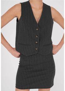 FRESHLIONS Damen Sommerrock, grau, elegant, Gr. S, unifarben, 70% Polyester, 27% Viskose, 3% Elasthan, Röcke, im klassischen Design