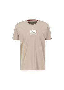 Herren T-Shirt "Alpha Industries Men - T-Shirts Basic T Mid Logo", beige, Gr. XL, Alpha Industries, Obermaterial: 100% Baumwolle, Shirts