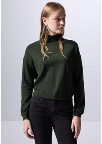 Damen Strickpullover, grün, casual, Gr. 38, STREET ONE STUDIO, unifarben, Stoff, 50% Viskose, 28% Polyester, 22% Polyamid, Pullover, mit Elastiksaum