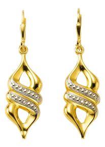 Firetti Damen Paar Ohrhänger "Schmuck Geschenk Gold 333 Ohrschmuck Patentbrisur", 0,01 ct P3 = leicht erkennbare Einschlüsse, Gelbgold 333-Diamanten,