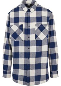 Urban Classics Herren Langarmhemd "Urban Classics Herren Long Oversized Checked Shirt", blau, Gr. M, 100% Baumwolle, Hemden