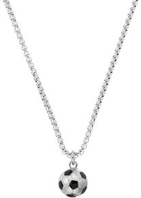 s.Oliver JUNIOR Jungen Kette mit Anhänger "Fußball, 2038011", Edelstahl, L: 43cm, schwarz, Edelstahl, Halsketten, mit Emaille