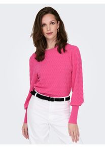 Only Damen Rundhalspullover "ONLFAYE LIFE L/S PULLOVER KNT NOOS", rosa, modisch, Gr. XS, meliert, Strick, Obermaterial: 52% Viskose, 28% Polyester,