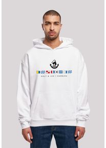 F4NT4STIC Herren Kapuzenpullover "Hoodie Seglerfahnen Knut & Jan Hamburg", weiß, casual, Gr. L, Obermaterial: 100% Baumwolle, Pullover, Print