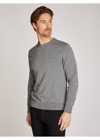 Calvin Klein Herren Rundhalspullover "MOULINE CN SWEATER", schwarz, casual, Gr. XXL, unifarben, Strick, Obermaterial: 100% Baumwolle, Pullover, mit