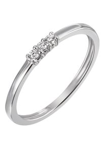 Firetti Damen Solitärring "Schmuck Geschenk Gold 585 Damenring Verlobungsring Goldring", 56, 0,06 ct SI = kleine Einschlüsse, Weißgold 585-Diamanten,