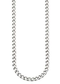 Bruno Banani Herren Edelstahlkette "Schmuck Geschenk Halskette Panzerkette Silber", 55, Edelstahl, L: 55cm B: 6mm, silber, Edelstahl, B:6mm,
