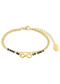 s.Oliver Damen Armband "Infinity/Unendlichkeitsschleife, 2036828", Edelstahl, schwarz, Edelstahl, Armbänder, mit Glasstein