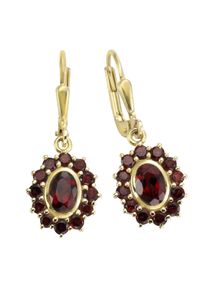 Vivance Damen Paar Ohrhänger "333/- Gelbgold mit Granat", ONE-SIZE, Gold, gelb, Gold, Ohrringe