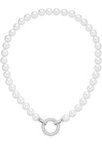 Firetti Damen Perlenkette "Schmuck Geschenk Silber 925 Halsschmuck Halskette Glitzer", Silber 925 (Sterlingsilber)-Baumwolle-Perlen, L: 48cm, weiß,