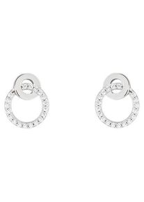 UNIKE JEWELLERY Damen Paar Ohrstecker "CLASSY&CHIC TOGETHER CIRCLES KREISE RUND, UK.BR.1204.0123", Silber 925 (Sterlingsilber), silber, Silber 925