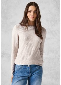 Cecil Damen Strickpullover, beige, casual, Gr. XXL, unifarben, Web, 37% Baumwolle, 34% Polyacryl, 26% Polyester, 3% Elasthan, Pullover, mit
