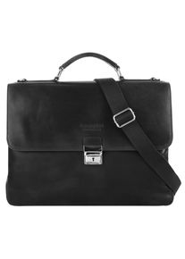 Bugatti Damen Aktentasche "ROMANO", schwarz, Leder, used, Taschen, echt Leder