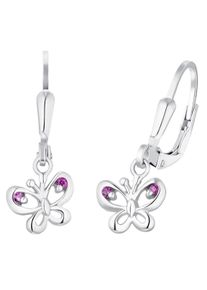 Amor Mädchen Paar Ohrhänger "Little Butterfly, 9256983, 9529636", Silber 925 (Sterlingsilber), lila, Silber 925 (Sterlingsilber), Ohrringe, mit