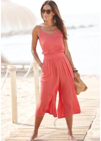 s.Oliver Damen Culotte-Overall, orange, modisch, Gr. 38, unifarben, Cru00eape, Obermaterial: 100% Viskose, Overalls, aus gekreppter Viskose