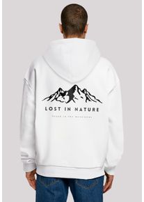 F4NT4STIC Herren Kapuzenpullover "MOUNTAIN x F4NT4STIC", weiß, casual, Gr. XS, Obermaterial: 100% Baumwolle, Pullover, Print