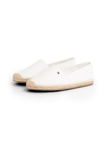 Tommy Hilfiger Damen Espadrille "FLAG CANVAS ESPADRILLE", Gr. 39, beige, Baumwolle, sportlich, Schuhe, Slipper, Flats, Bequemschuh mit Bastbezug und