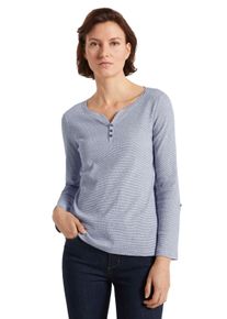 Tom Tailor Damen Langarmshirt, bunt, casual, Gr. XXXL, gestreift, Single Jersey, Obermaterial: 97% Baumwolle, 3% Elasthan, Shirts, mit