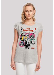 F4NT4STIC Damen T-Shirt "Sex Education Magazine Cover", grau, casual, Gr. L, Obermaterial: 100% Baumwolle, Shirts, Premium Qualität