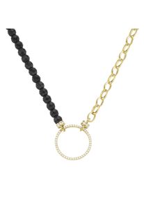 Damen Collier "mit Ziersteinen, Silber 925", 45cm, Silber 925 (Sterlingsilber), gold, Giorgio Martello MILANO, Silber 925 (Sterlingsilber), Halsketten