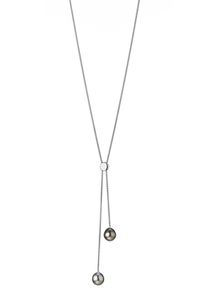 ADRIANA Damen Kette mit Anhänger "Y-Kette, PR4-66", Silber 925 (Sterlingsilber)-Perlen, L: 75cm, grau, Silber 925 (Sterlingsilber), Perlen,