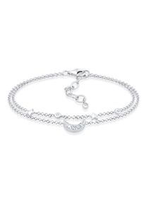 Elli Damen Armband "Halbmond Sterne Galaxy Kristalle 925 Sterling Silber", 16cm,mit Steinen, Silber 925 (Sterlingsilber), silber, Silber 925