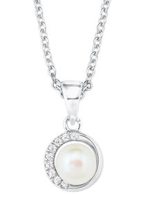 s.Oliver Damen Kette mit Anhänger "2022755", Silber 925 (Sterlingsilber)-Perlen, L: 45cm, weiß, Silber 925 (Sterlingsilber), Perlen, Halsketten, mit