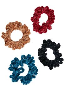 Urban Classics Damen Schmuckset "Urban Classics Unisex Fluffy Scrunchies 4-Pack", bunt, unifarben, Polyester, Schmuck-Sets
