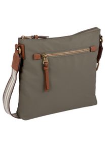 Camel Active Damen Umhängetasche "Bari", grün, Nylon, kontrastfarbene Details, Taschen, aus hochwertigem matten Nylon mit gestreiftem Gewebeband