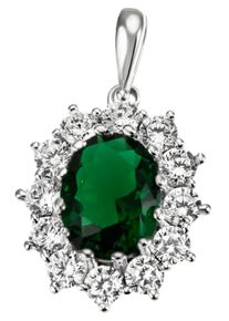 Firetti Damen Ketten-Anhänger "Schmuck Geschenk Silber 925 Halsschmuck Anhänger Lady D Royal", Silber 925 (Sterlingsilber), 2,10 g, grün, Silber 925