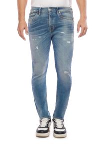 Herren Stoffhose "JEAN HOMME ALOST", blau, Gr. 38, Le Temps Des Cerises, 100% Baumwolle, Hosen, mit kleinen Used-Elementen