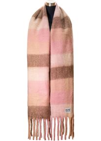 Chillouts Damen XXL-Schal "Gero Scarf", pink, modisch, kariert, mehrfarbig, Kunstfaser, Modetücher, mit dicken Fransen
