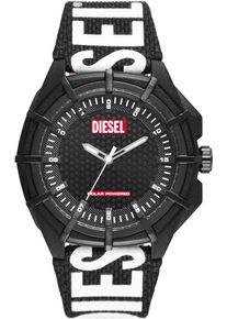 Diesel Herren Solaruhr "FRAMED", schwarz, Armbanduhren, Armbanduhr, Herrenuhr, Textil-/Lederarmband, analog