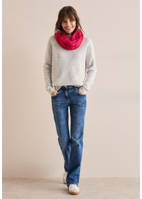 Cecil Damen Loop, rot, casual, gestreift, Web, 52% Baumwolle, 48% Modal, Modetücher, mit Streifenmuster