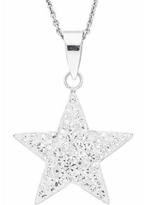 Firetti Mädchen Kette mit Anhänger "Schmuck Geschenk Silber 925 Halsschmuck Halskette Ankerkette Stern", Silber 925 (Sterlingsilber), L: 36cm B: 1mm,
