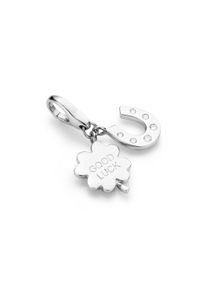 Damen Charm-Einhänger "Kleeblatt und Hufeisen, Silber 925", silber, Giorgio Martello MILANO, Silber 925 (Sterlingsilber), Charms