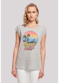 F4NT4STIC Damen T-Shirt "Stranger Things LA Gradient", grau, casual, Gr. M, Obermaterial: 100% Baumwolle, Shirts, Premium Qualität
