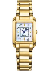 Citizen Damen Solaruhr, gold, Armbanduhren, Armbanduhr, Damenuhr, Edelstahlarmband, Saphirglas