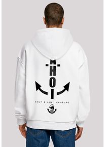 F4NT4STIC Herren Kapuzenpullover "Hoodie Ahoi Anker Knut & Jan Hamburg", weiß, casual, Gr. XL, Obermaterial: 100% Baumwolle, Pullover, Print