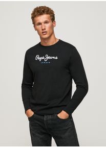 Pepe Jeans Herren Langarmshirt "EGGO LONG", schwarz, modisch, Gr. XXL, bedruckt, Single Jersey, Obermaterial: 100% Baumwolle, Shirts