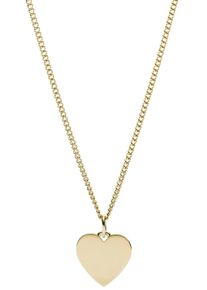 Fossil Damen Kette mit Anhänger "Herz, DREW HEART, VINTAGE ICONIC, JF03021791, JF03080710, JF03330040", Edelstahl, L: 51cm, gold, Edelstahl,