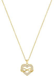 s.Oliver Damen Kette mit Anhänger "Herz/Undendlichkeitsschleife/Infinity, 2038463", Silber 925 (Sterlingsilber), L: 45cm, gold, Silber 925