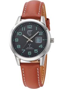 ETT Damen Funkuhr "Gobi Lady", braun, Armbanduhren, Armbanduhr, Damenuhr, Solar, Datum, Lederarmband