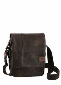 Camel Active Damen Umhängetasche "Laos", braun, Polyurethan, Polyurethan (PU), beschichtet, kontrastfarbene Details, leichte Abriebeffekte, Retro,