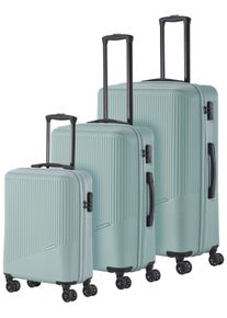 Travelite Trolleyset "BALI 4w L/M/S", grün, ABS, unifarben, Koffer-Sets, Kofferset Reisegepäck Reisekoffer Hartschallenkoffer TSA Schloss